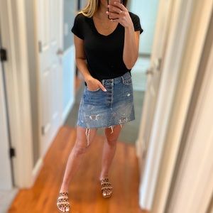 Free people We the Free distressed denim skirt